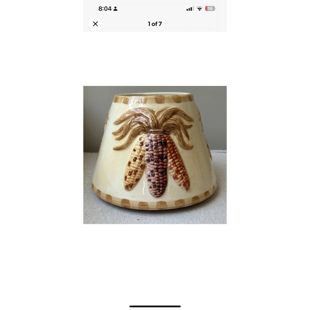 Yankee Candle Large Jar Topper Shade 3D Indian Corn Harvest /Fall /Thanksgiving